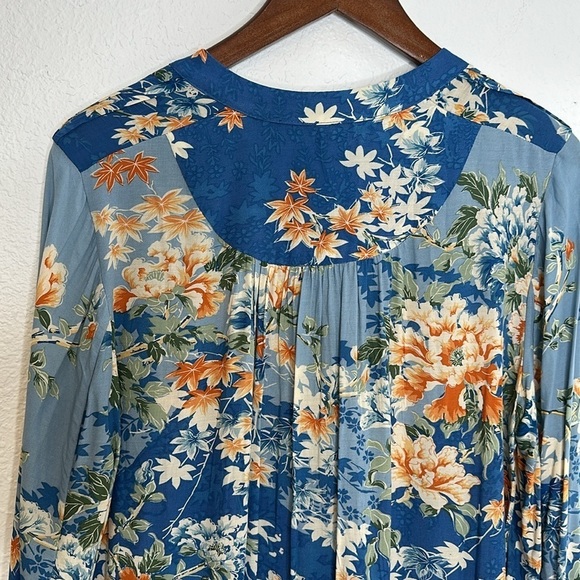 Anthropologie Tiny Giana Blue Floral Dress medium - Picture 11 of 13
